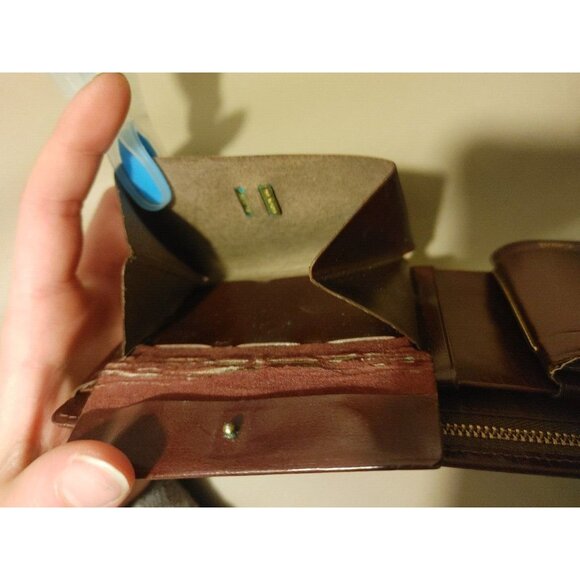 Talon Count Tri-Fold Wallet Brown Cowhide Leather Vintage Made In America - Picture 8 of 16